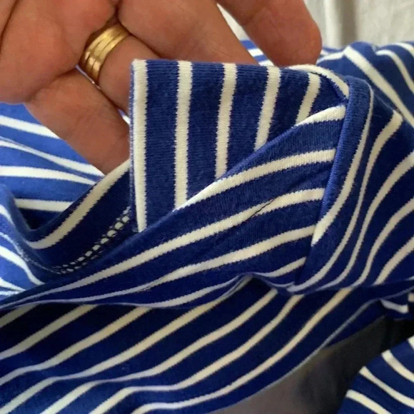 Talbots 100% soft Pima cotton,  3/4 sleeve T-shirt w boat neck,  Nautical - Picture 7 of 7